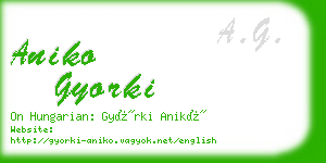 aniko gyorki business card